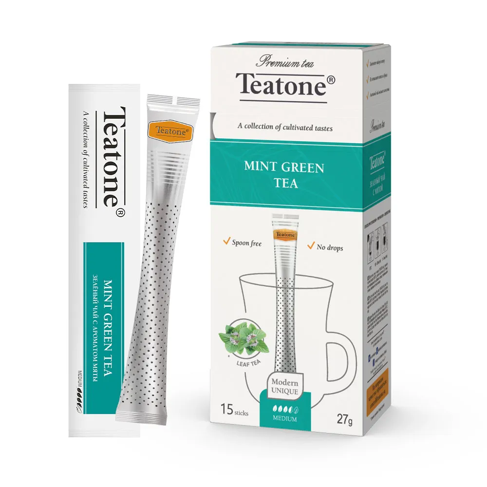 Зеленый чай Teatone с мятой, в стиках, 15 шт