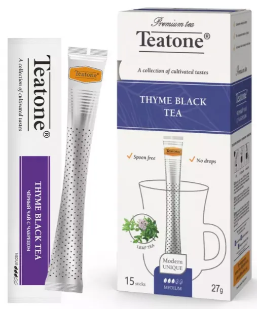 Черный чай Teatone с чабрецом, в стиках, 15 шт